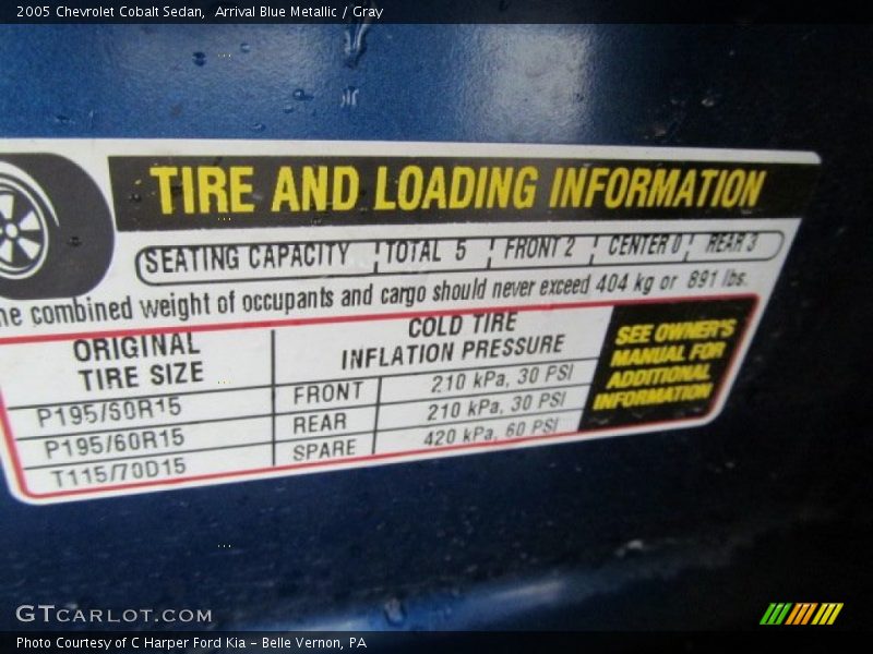 Arrival Blue Metallic / Gray 2005 Chevrolet Cobalt Sedan