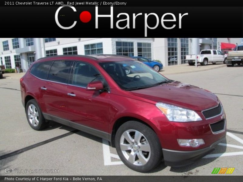 Red Jewel Metallic / Ebony/Ebony 2011 Chevrolet Traverse LT AWD