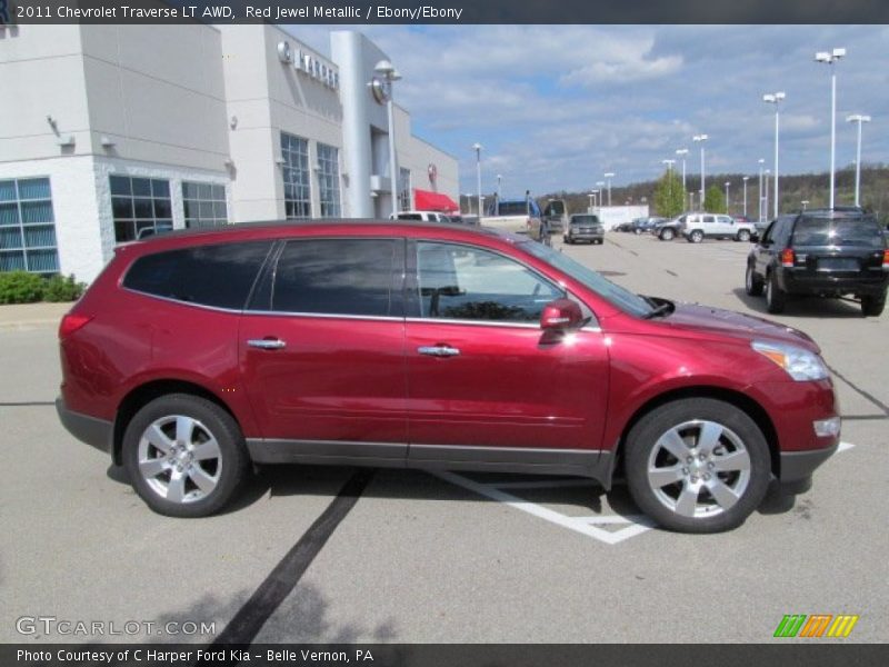 Red Jewel Metallic / Ebony/Ebony 2011 Chevrolet Traverse LT AWD