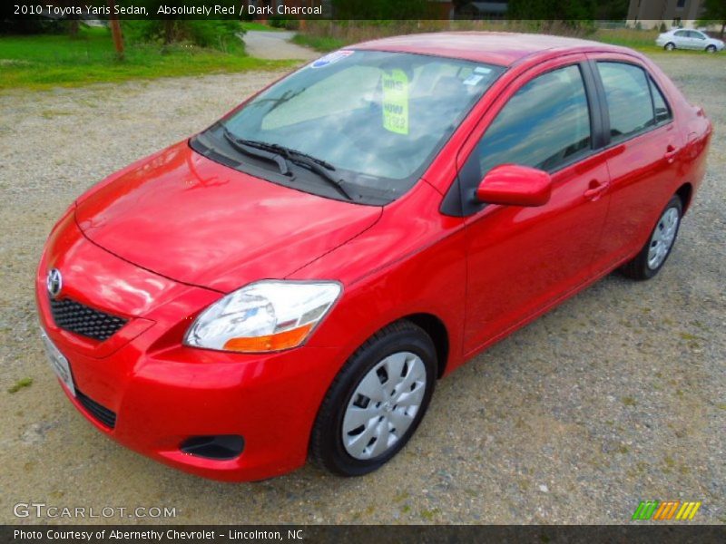 Absolutely Red / Dark Charcoal 2010 Toyota Yaris Sedan