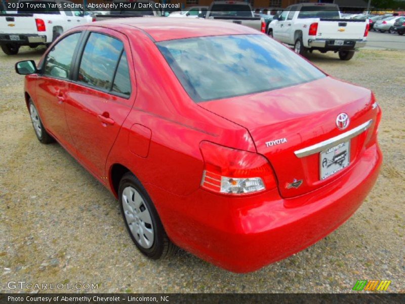Absolutely Red / Dark Charcoal 2010 Toyota Yaris Sedan