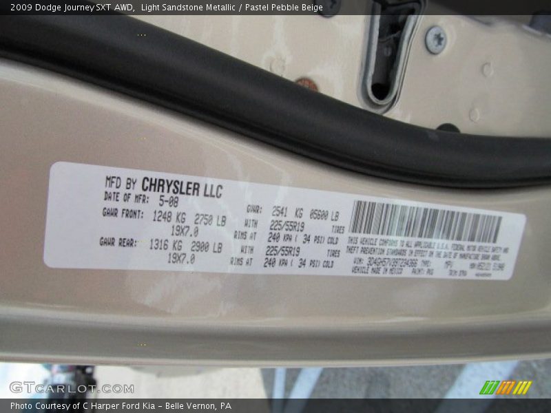 Light Sandstone Metallic / Pastel Pebble Beige 2009 Dodge Journey SXT AWD
