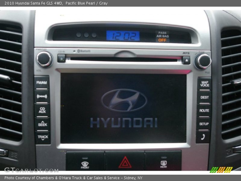 Pacific Blue Pearl / Gray 2010 Hyundai Santa Fe GLS 4WD