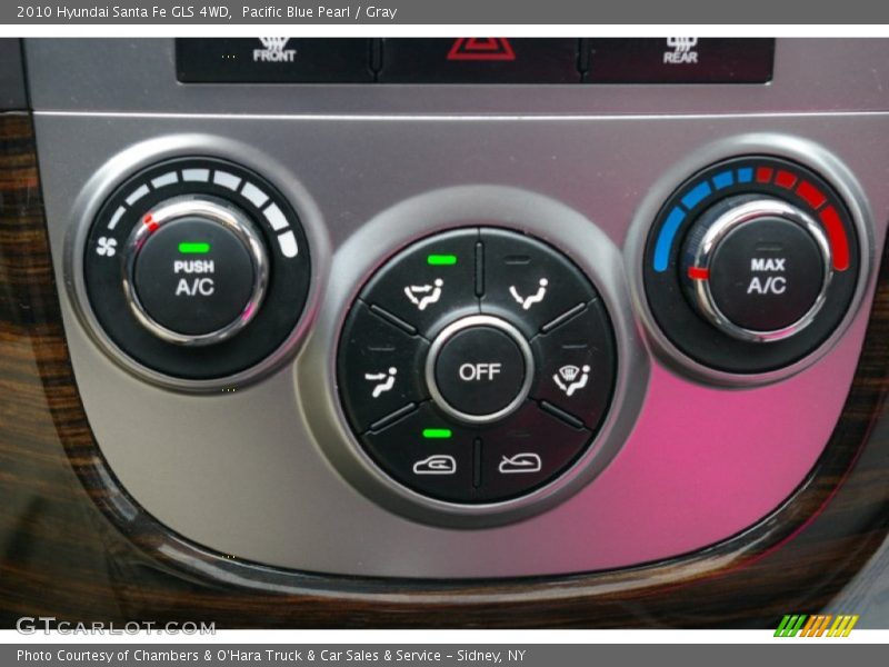 Pacific Blue Pearl / Gray 2010 Hyundai Santa Fe GLS 4WD