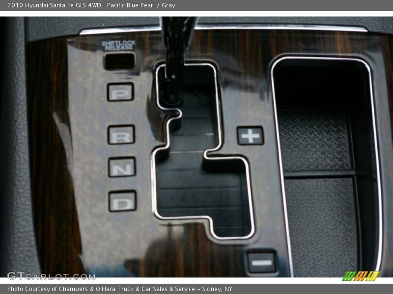 Pacific Blue Pearl / Gray 2010 Hyundai Santa Fe GLS 4WD