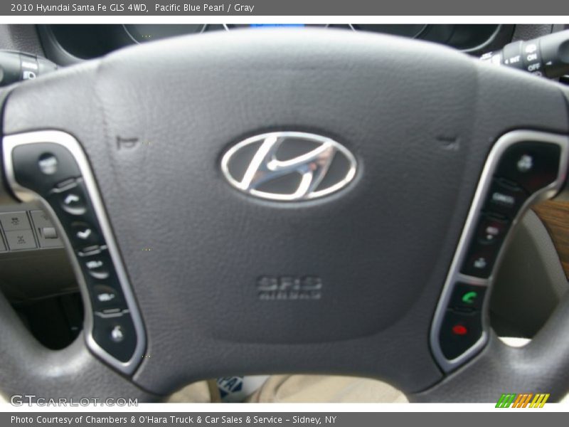 Pacific Blue Pearl / Gray 2010 Hyundai Santa Fe GLS 4WD