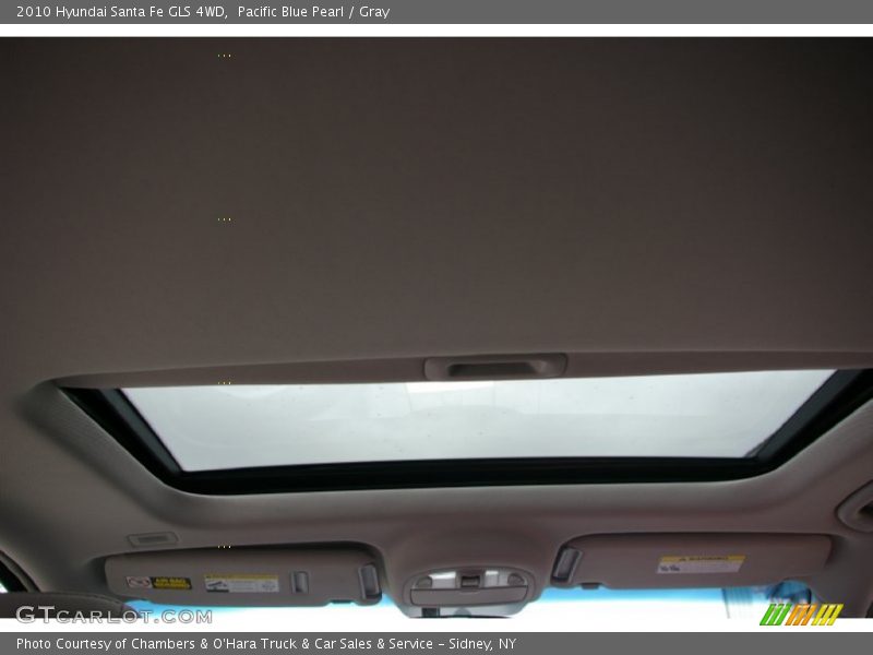 Pacific Blue Pearl / Gray 2010 Hyundai Santa Fe GLS 4WD