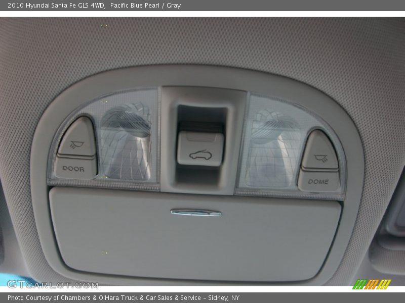 Pacific Blue Pearl / Gray 2010 Hyundai Santa Fe GLS 4WD