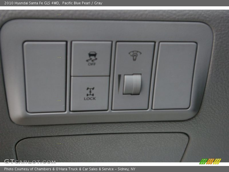 Pacific Blue Pearl / Gray 2010 Hyundai Santa Fe GLS 4WD