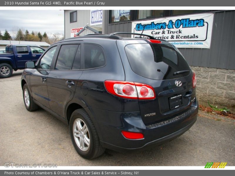Pacific Blue Pearl / Gray 2010 Hyundai Santa Fe GLS 4WD