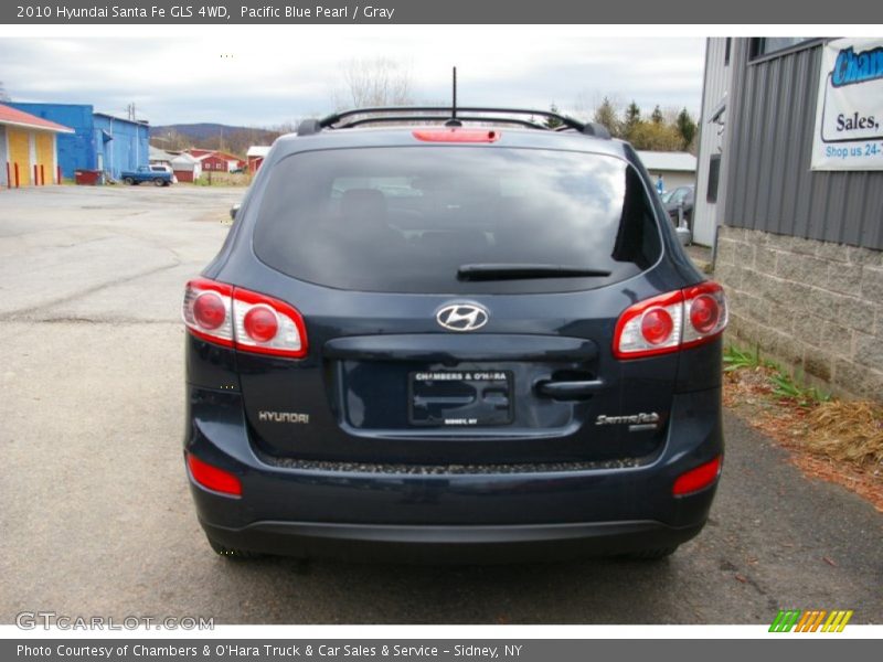 Pacific Blue Pearl / Gray 2010 Hyundai Santa Fe GLS 4WD