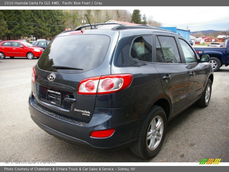 Pacific Blue Pearl / Gray 2010 Hyundai Santa Fe GLS 4WD