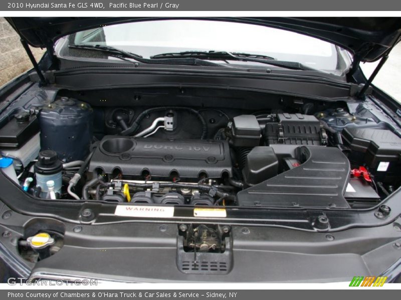 Pacific Blue Pearl / Gray 2010 Hyundai Santa Fe GLS 4WD