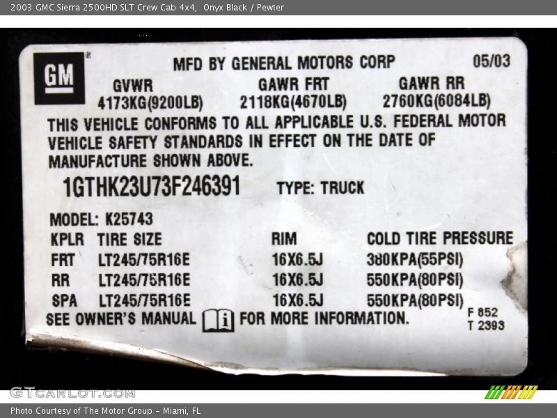 Onyx Black / Pewter 2003 GMC Sierra 2500HD SLT Crew Cab 4x4