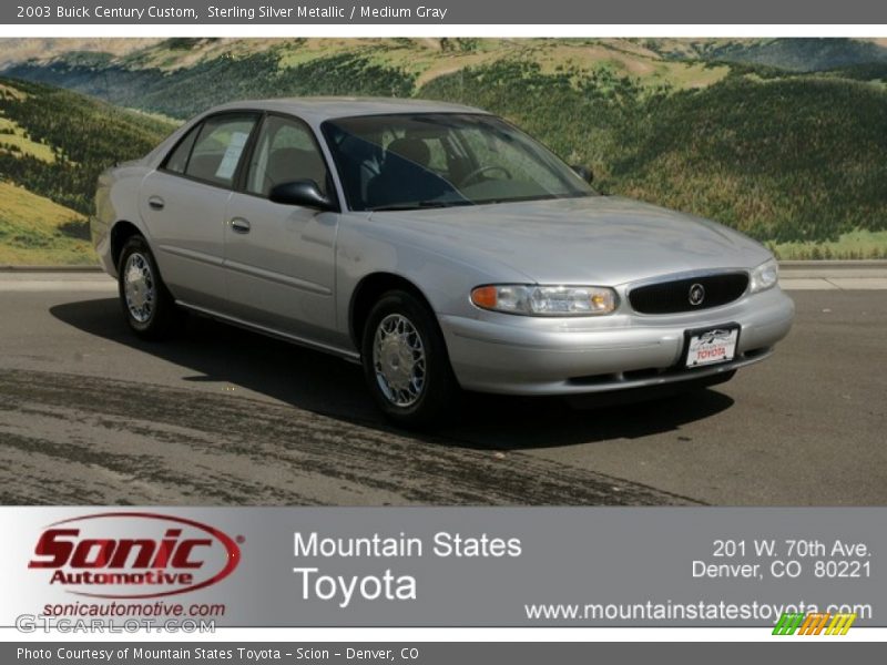 Sterling Silver Metallic / Medium Gray 2003 Buick Century Custom