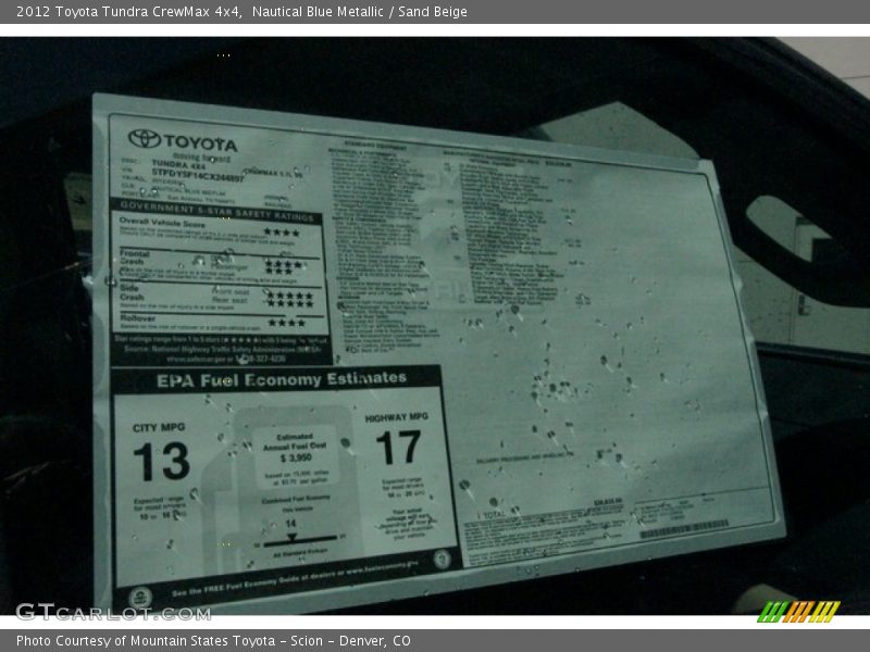Nautical Blue Metallic / Sand Beige 2012 Toyota Tundra CrewMax 4x4