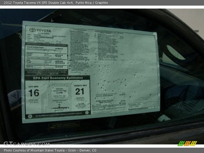 Pyrite Mica / Graphite 2012 Toyota Tacoma V6 SR5 Double Cab 4x4