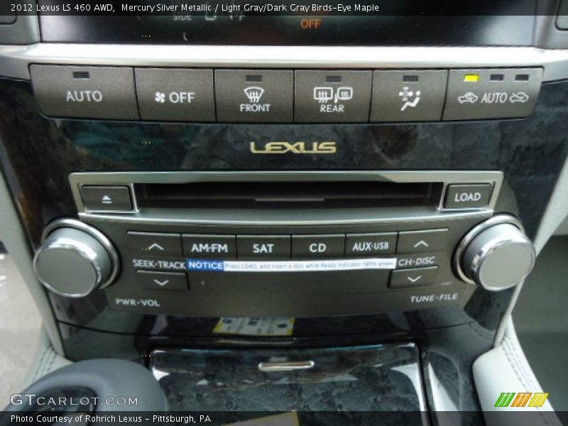 Mercury Silver Metallic / Light Gray/Dark Gray Birds-Eye Maple 2012 Lexus LS 460 AWD