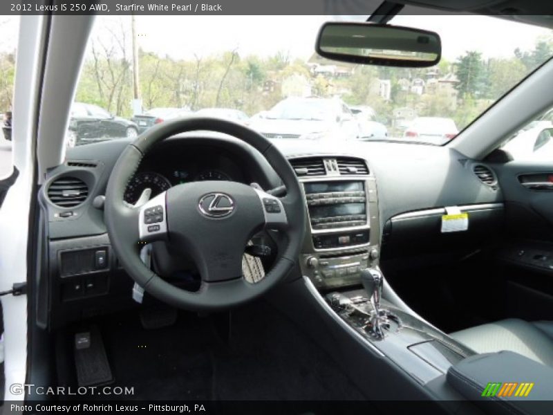 Starfire White Pearl / Black 2012 Lexus IS 250 AWD
