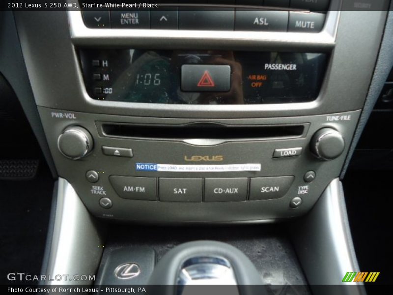 Starfire White Pearl / Black 2012 Lexus IS 250 AWD