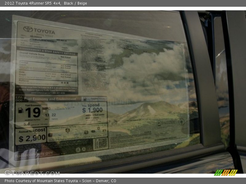 Black / Beige 2012 Toyota 4Runner SR5 4x4