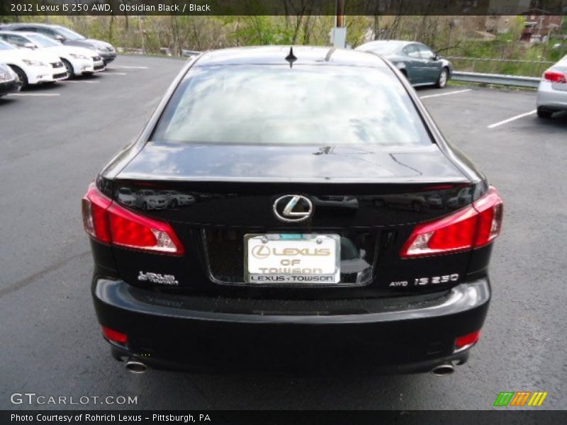 Obsidian Black / Black 2012 Lexus IS 250 AWD