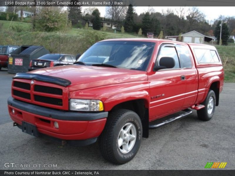Flame Red / Black 1998 Dodge Ram 1500 Sport Extended Cab 4x4