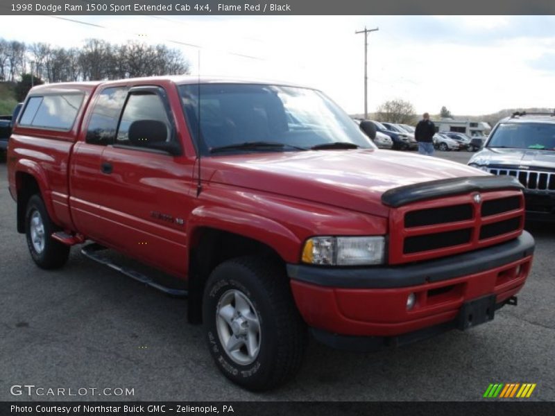 Flame Red / Black 1998 Dodge Ram 1500 Sport Extended Cab 4x4