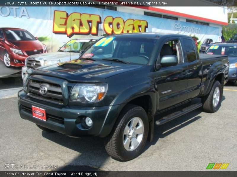 Timberland Green Mica / Graphite Gray 2009 Toyota Tacoma V6 TRD Sport Access Cab 4x4