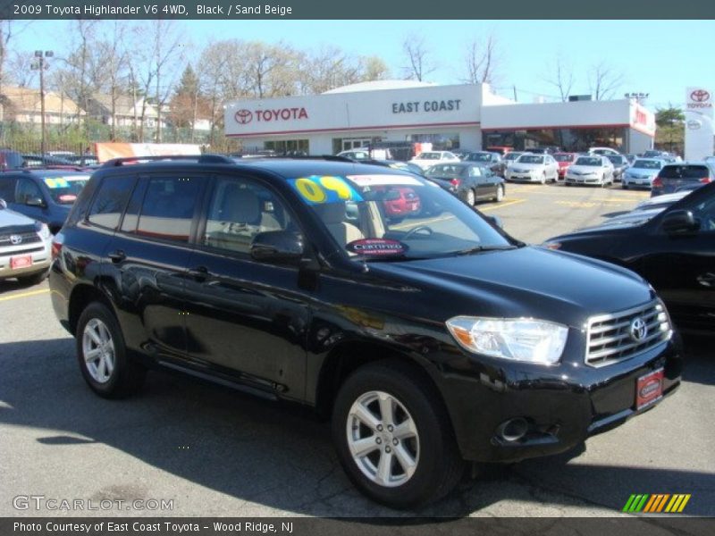 Black / Sand Beige 2009 Toyota Highlander V6 4WD
