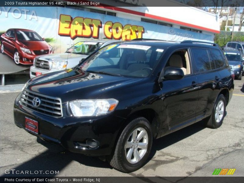 Black / Sand Beige 2009 Toyota Highlander V6 4WD