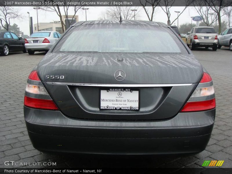 designo Graphite Metallic / Beige/Black 2007 Mercedes-Benz S 550 Sedan