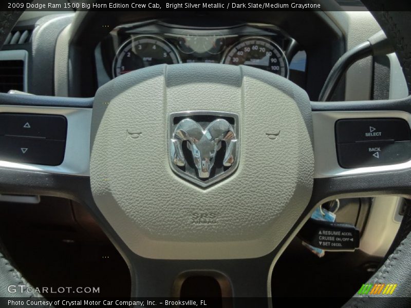 Bright Silver Metallic / Dark Slate/Medium Graystone 2009 Dodge Ram 1500 Big Horn Edition Crew Cab