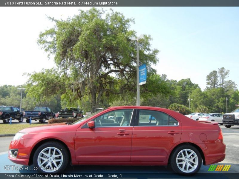 Sangria Red Metallic / Medium Light Stone 2010 Ford Fusion SEL