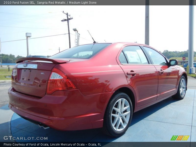 Sangria Red Metallic / Medium Light Stone 2010 Ford Fusion SEL