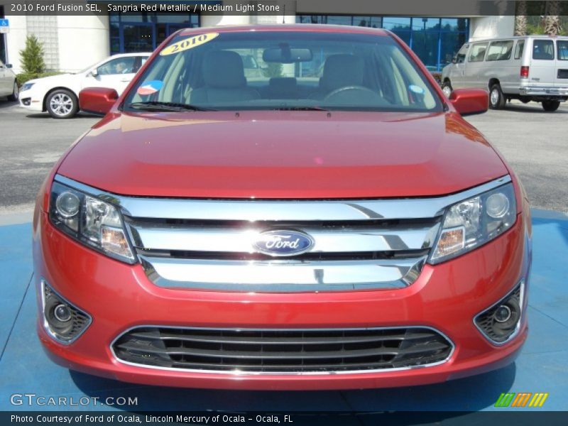 Sangria Red Metallic / Medium Light Stone 2010 Ford Fusion SEL