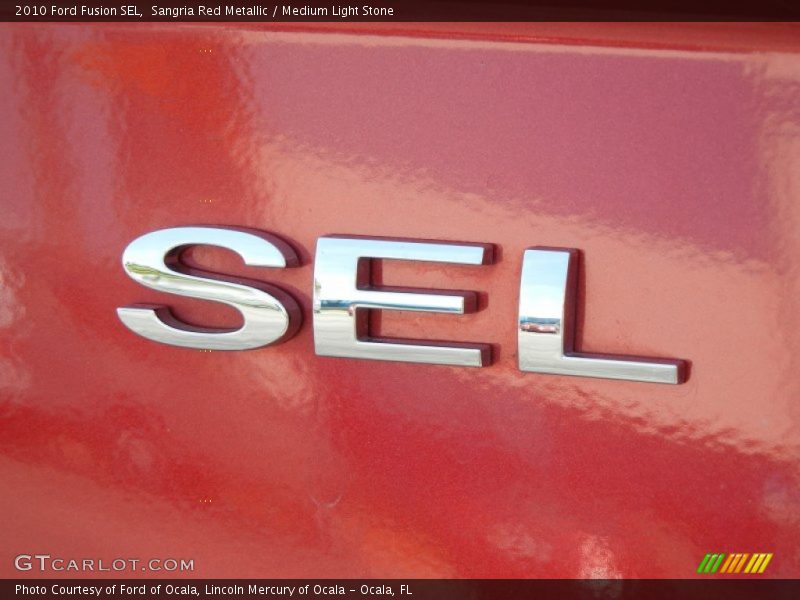 Sangria Red Metallic / Medium Light Stone 2010 Ford Fusion SEL