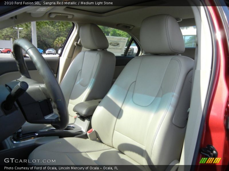 Sangria Red Metallic / Medium Light Stone 2010 Ford Fusion SEL