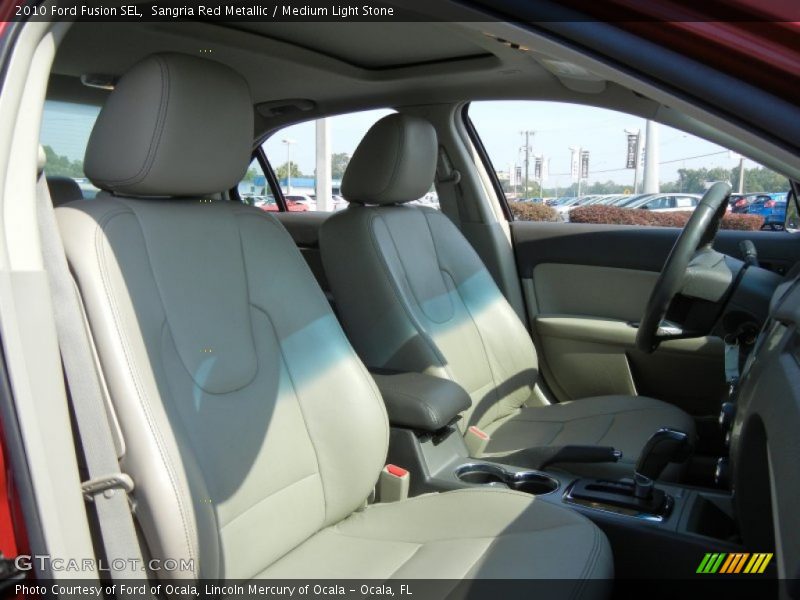 Sangria Red Metallic / Medium Light Stone 2010 Ford Fusion SEL