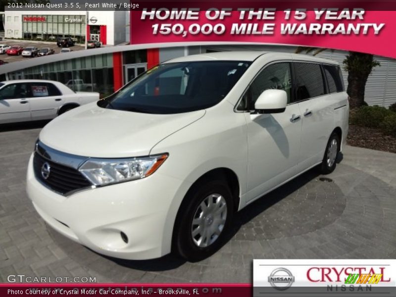 Pearl White / Beige 2012 Nissan Quest 3.5 S