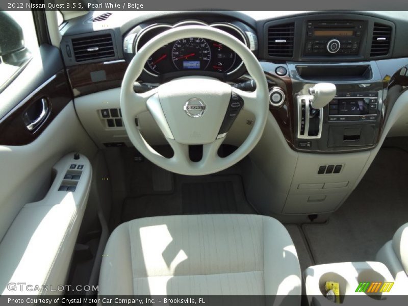Pearl White / Beige 2012 Nissan Quest 3.5 S