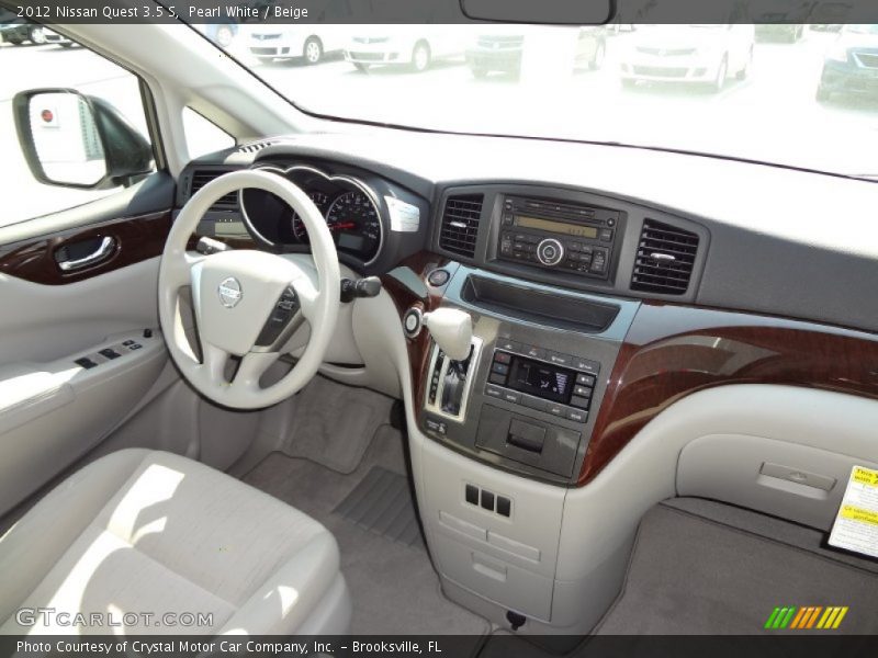 Pearl White / Beige 2012 Nissan Quest 3.5 S
