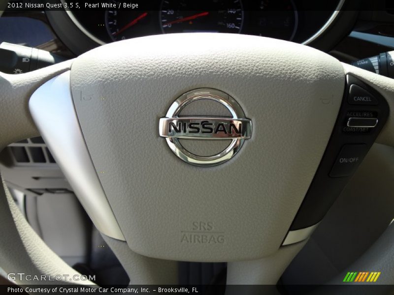 Pearl White / Beige 2012 Nissan Quest 3.5 S
