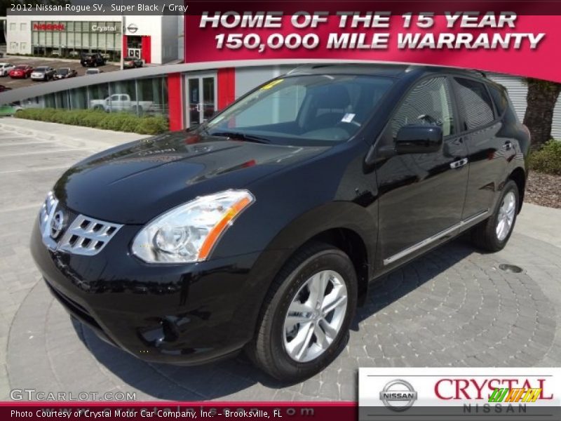Super Black / Gray 2012 Nissan Rogue SV