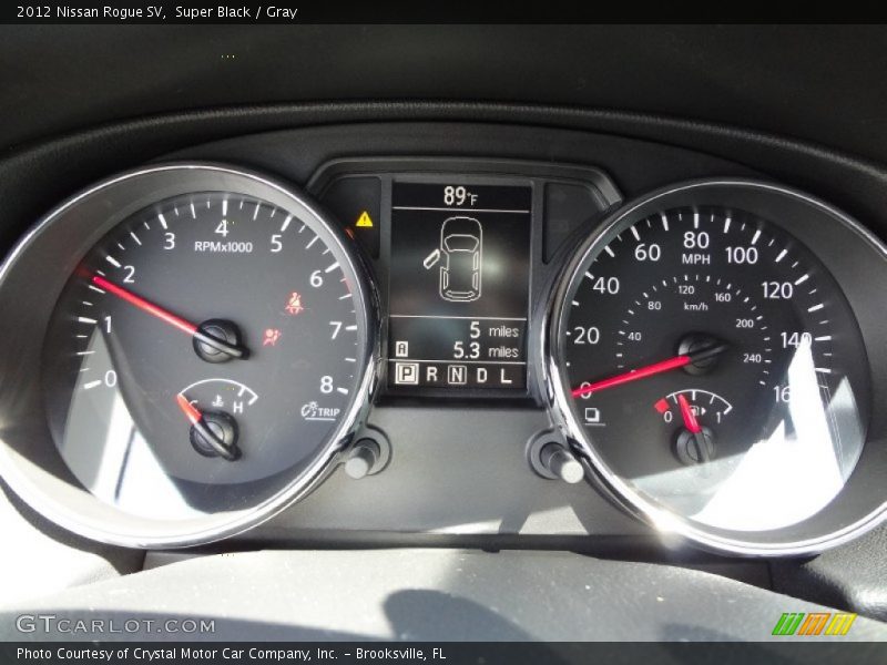 Super Black / Gray 2012 Nissan Rogue SV