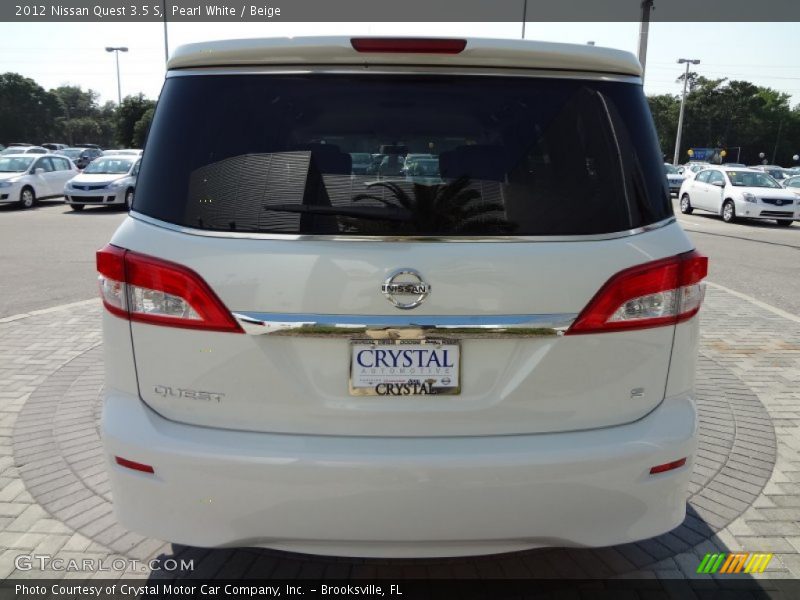 Pearl White / Beige 2012 Nissan Quest 3.5 S