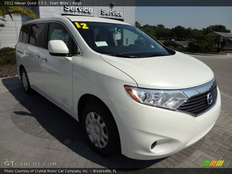 Pearl White / Beige 2012 Nissan Quest 3.5 S