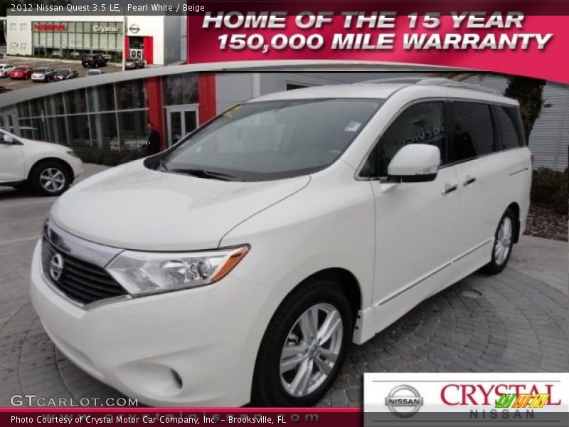 Pearl White / Beige 2012 Nissan Quest 3.5 LE