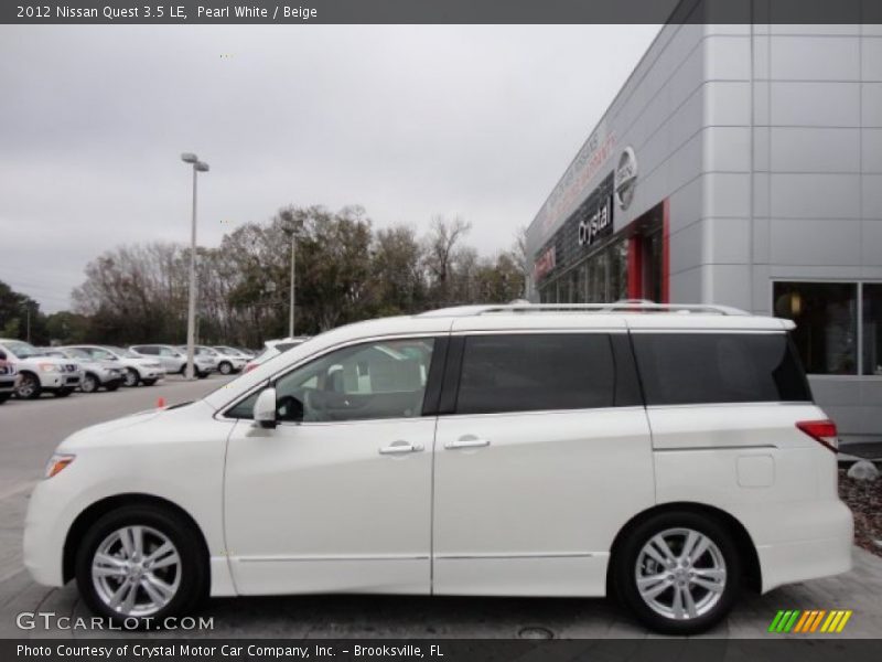 Pearl White / Beige 2012 Nissan Quest 3.5 LE