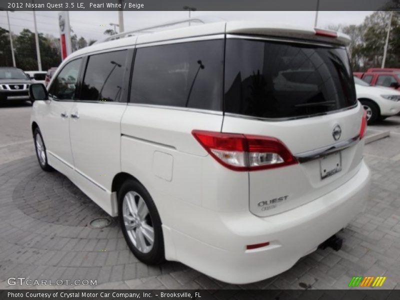 Pearl White / Beige 2012 Nissan Quest 3.5 LE